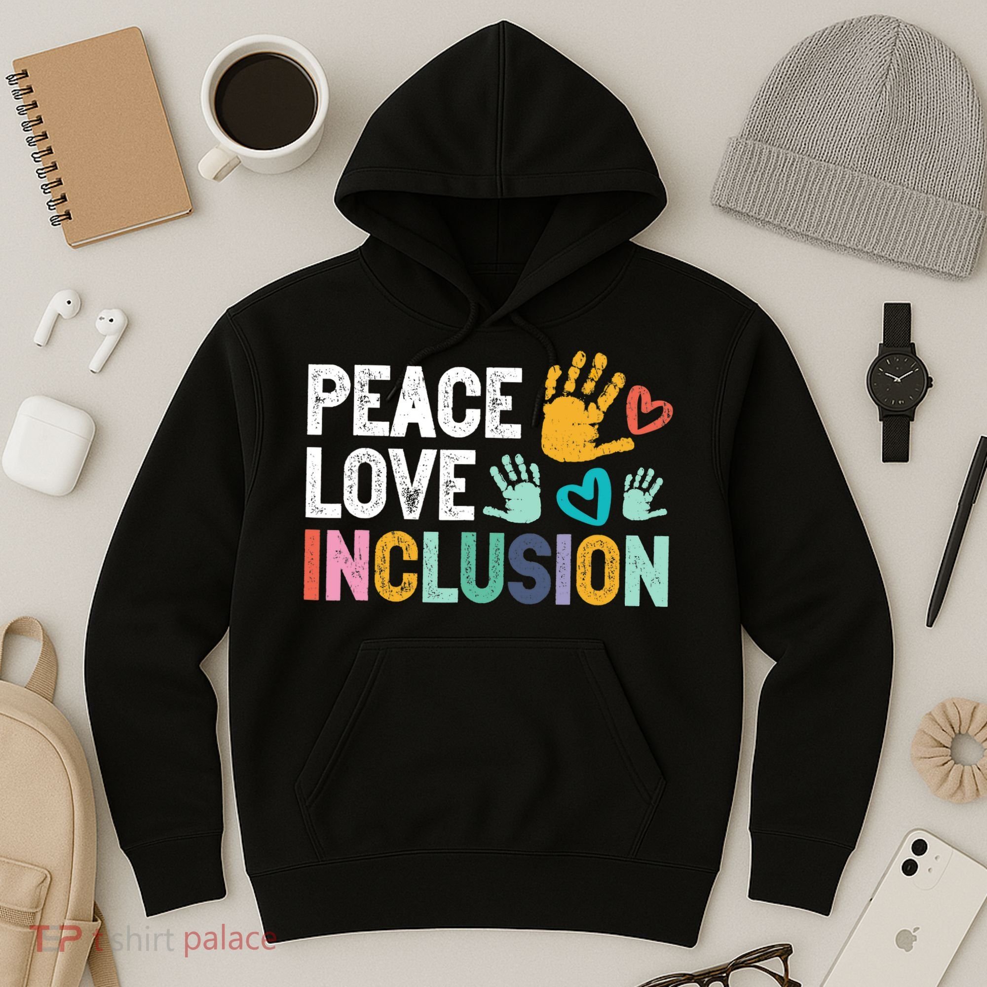 Peace Love Inclusion For A Sped Teacher Hoodie