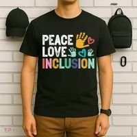 Peace Love Inclusion For A Sped Teacher T-Shirt thumb 6