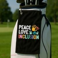 Peace Love Inclusion For A Sped Teacher Golf Towel thumb 2