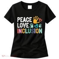 Peace Love Inclusion For A Sped Teacher Women's T-Shirt thumb 0