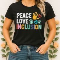 Peace Love Inclusion For A Sped Teacher Women's T-Shirt thumb 2
