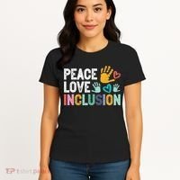 Peace Love Inclusion For A Sped Teacher Women's T-Shirt thumb 4