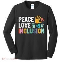 Peace Love Inclusion For A Sped Teacher Kids Long Sleeve Shirt thumb 0