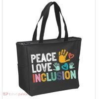 Peace Love Inclusion For A Sped Teacher Tote Bag thumb 2