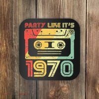 Party Like Its 1970 Retro 70s Party Outfit Costume Coaster thumb 0