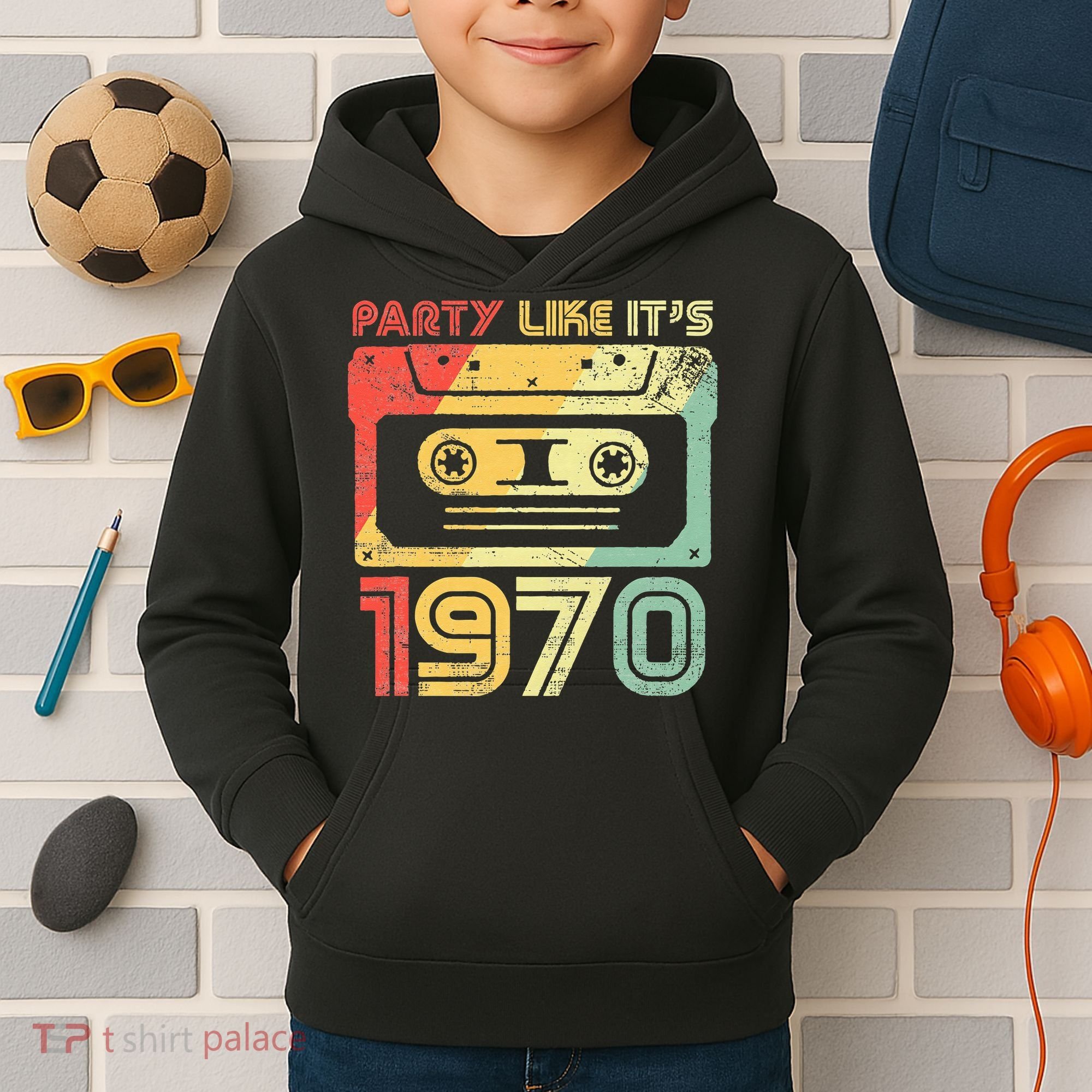 Party Like Its 1970 Retro 70s Party Outfit Costume Kids Hoodie