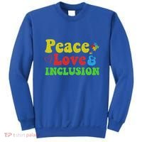 Peace Love Inclusion Sped Squad Special Ed Teacher Gift Sweatshirt thumb 0