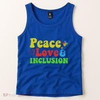 Peace Love Inclusion Sped Squad Special Ed Teacher Gift Tank Top thumb 2