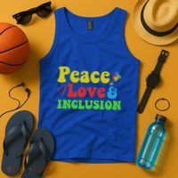 Peace Love Inclusion Sped Squad Special Ed Teacher Gift Tank Top thumb 4