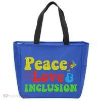 Peace Love Inclusion Sped Squad Special Ed Teacher Gift Tote Bag thumb 0