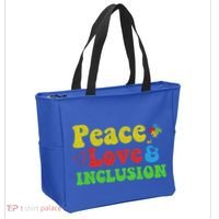 Peace Love Inclusion Sped Squad Special Ed Teacher Gift Tote Bag thumb 2