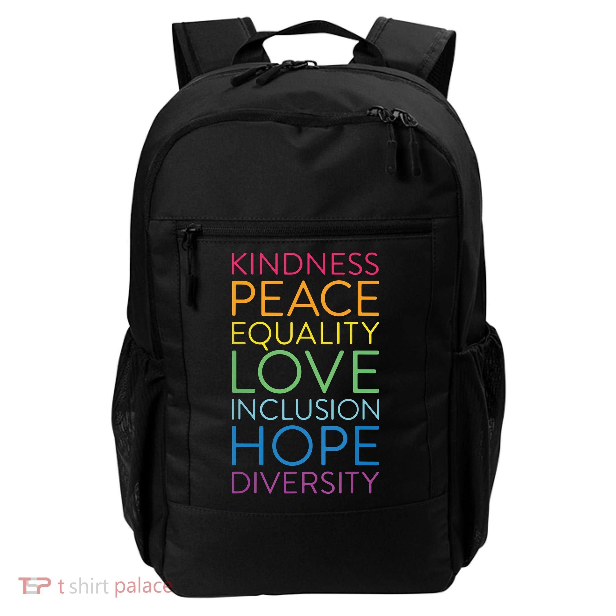 Peace Love Inclusion Equality Diversity Human Rights Backpack