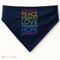 Peace Love Inclusion Equality Diversity Human Rights USA-Made Doggie Bandana thumb 0