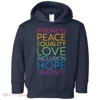Peace Love Inclusion Equality Diversity Human Rights Toddler Hoodie thumb 0