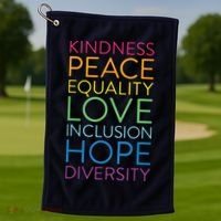 Peace Love Inclusion Equality Diversity Human Rights Golf Towel thumb 1