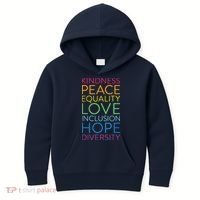 Peace Love Inclusion Equality Diversity Human Rights Kids Hoodie thumb 0