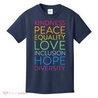 Peace Love Inclusion Equality Diversity Human Rights Kids T-Shirt thumb 0