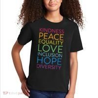Peace Love Inclusion Equality Diversity Human Rights Kids T-Shirt thumb 2