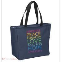 Peace Love Inclusion Equality Diversity Human Rights Tote Bag thumb 2