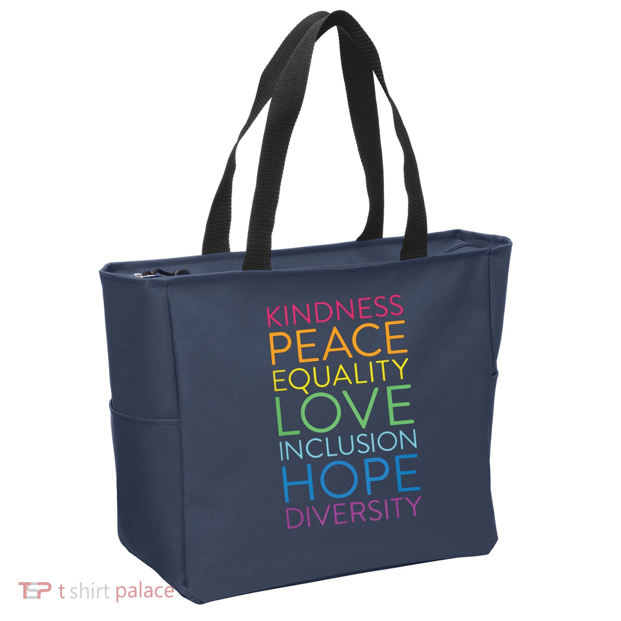 Peace Love Inclusion Equality Diversity Human Rights Tote Bag
