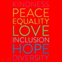 Peace Love Inclusion Equality Diversity Human Rights Santa Hat thumb 1