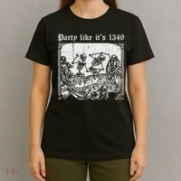 Party Like It's 1349 Black Death European Plague Rat T-Shirt thumb 4