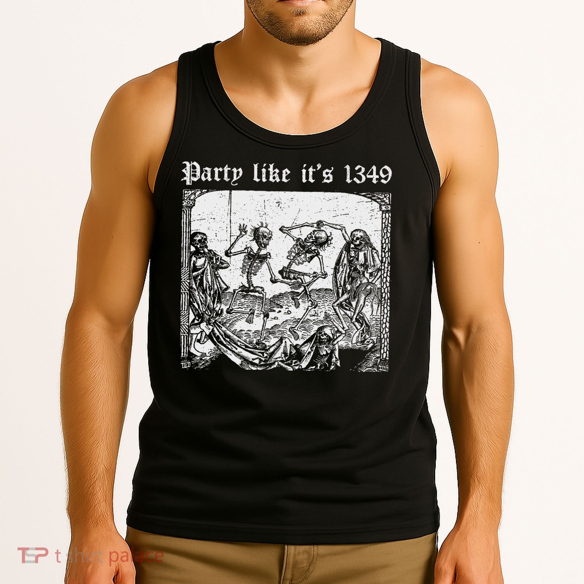 Party Like It's 1349 Black Death European Plague Rat Tank Top