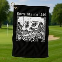 Party Like It's 1349 Black Death European Plague Rat Golf Towel thumb 1