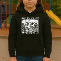 Party Like It's 1349 Black Death European Plague Rat Kids Hoodie thumb 3