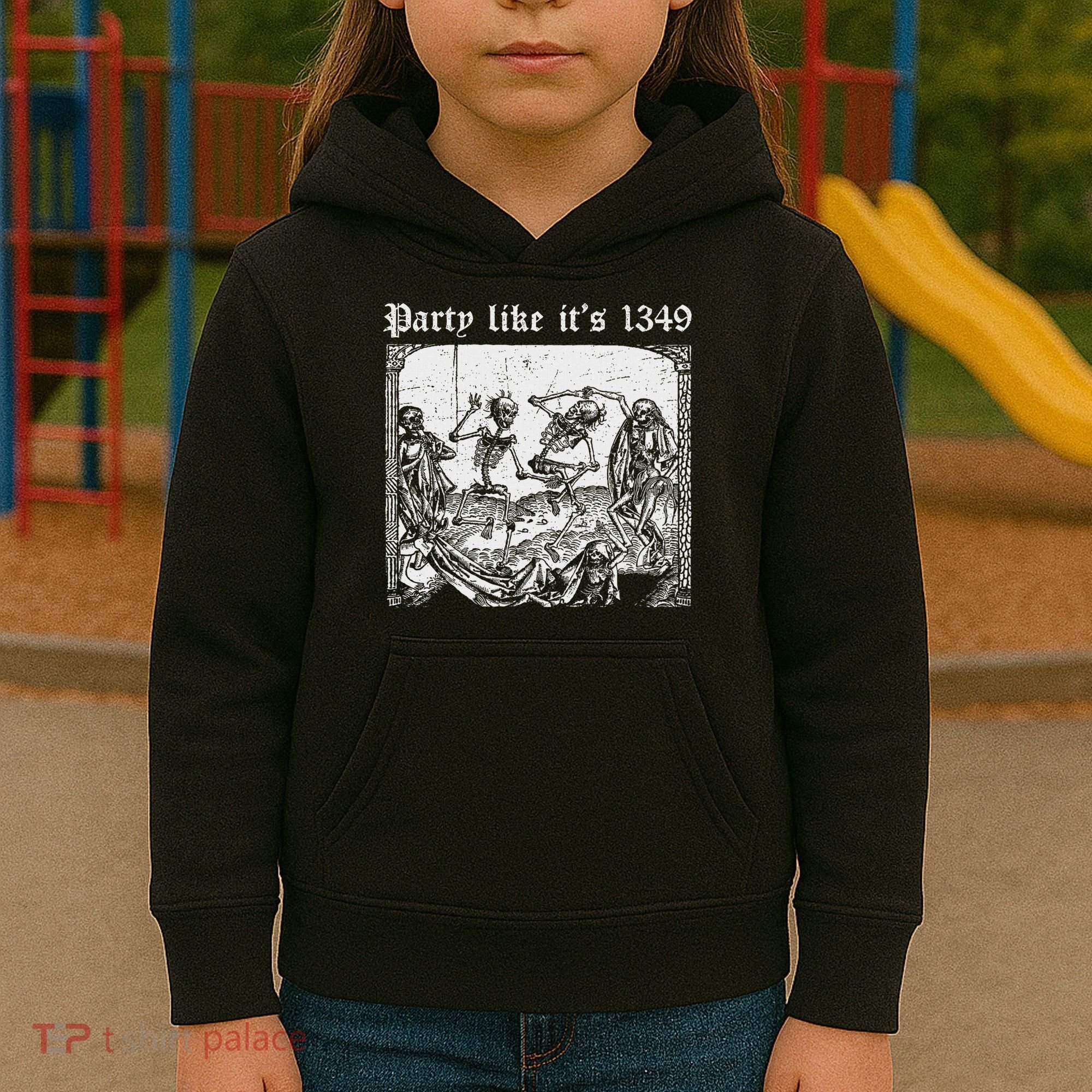 Party Like It's 1349 Black Death European Plague Rat Kids Hoodie