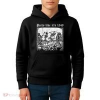 Party Like It's 1349 Black Death European Plague Rat Kids Hoodie thumb 4