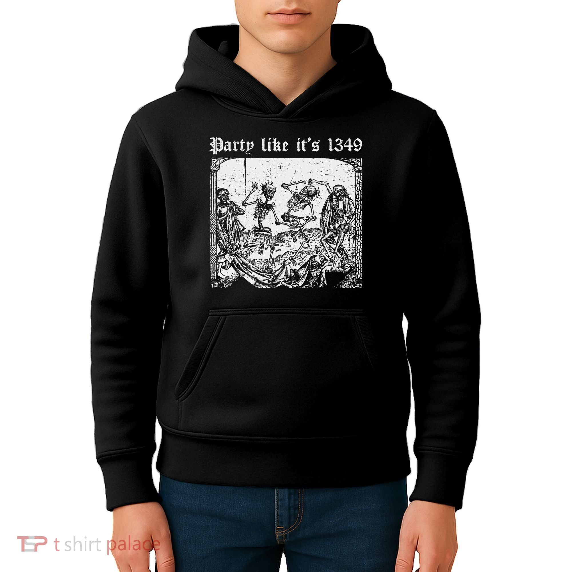 Party Like It's 1349 Black Death European Plague Rat Kids Hoodie