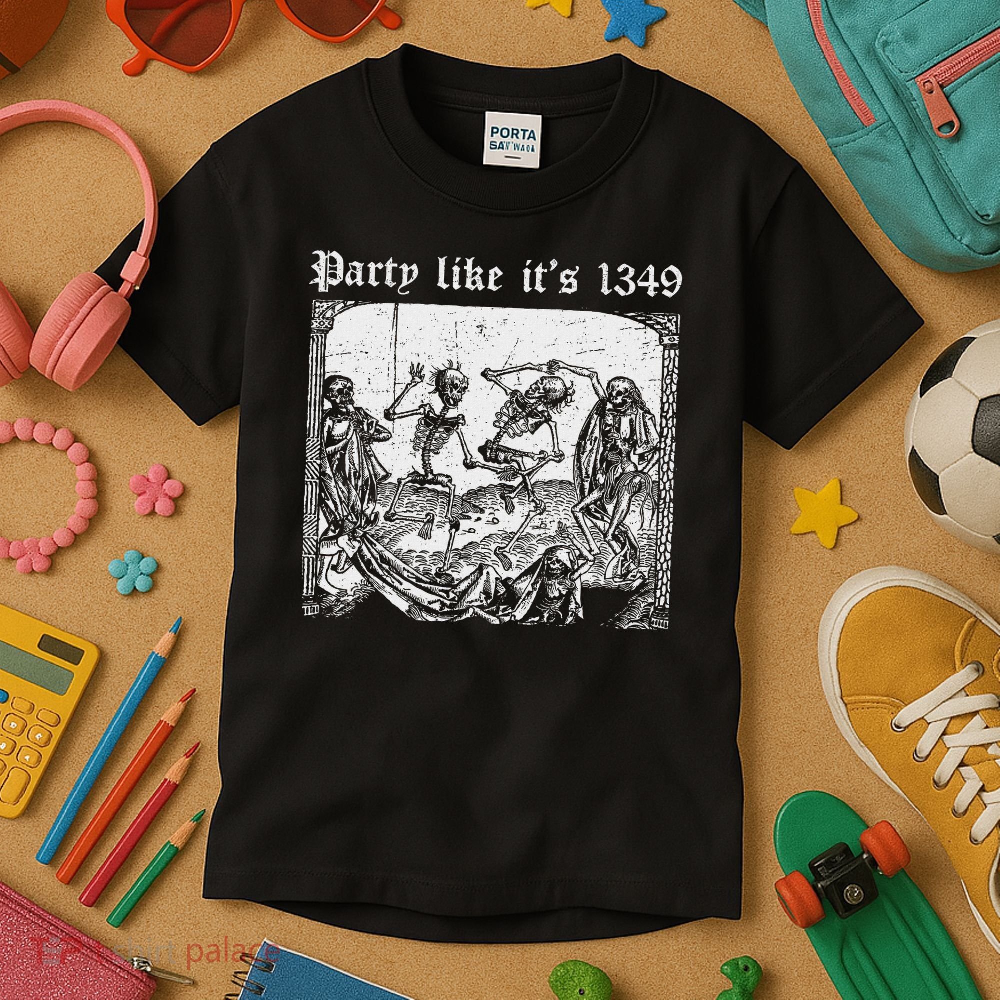 Party Like It's 1349 Black Death European Plague Rat Kids T-Shirt