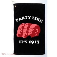 Party Like ItS 1917 Funny Communist Golf Towel thumb 0