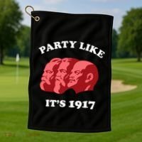 Party Like ItS 1917 Funny Communist Golf Towel thumb 1