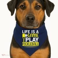 Pickleball Life Is A Game Play Pickleball Funny Pickleball Gift USA-Made Doggie Bandana thumb 1
