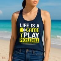 Pickleball Life Is A Game Play Pickleball Funny Pickleball Gift Women's Tank Top thumb 2
