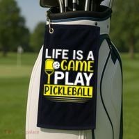 Pickleball Life Is A Game Play Pickleball Funny Pickleball Gift Golf Towel thumb 2