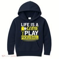 Pickleball Life Is A Game Play Pickleball Funny Pickleball Gift Kids Hoodie thumb 0