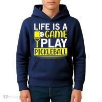 Pickleball Life Is A Game Play Pickleball Funny Pickleball Gift Kids Hoodie thumb 4