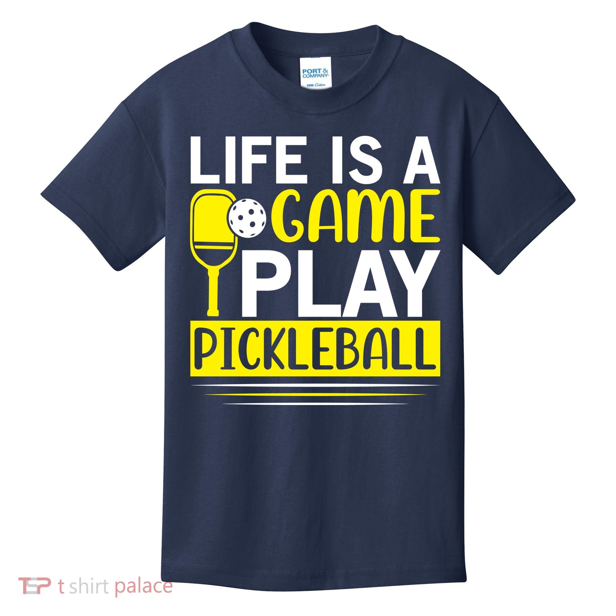 Pickleball Life Is A Game Play Pickleball Funny Pickleball Gift Kids T-Shirt