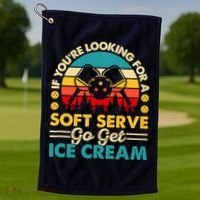 Pickleball Lover If You Want Soft Serve Go Get Ice Cream Golf Towel thumb 1