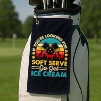 Pickleball Lover If You Want Soft Serve Go Get Ice Cream Golf Towel thumb 2