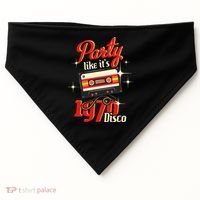 Party Like Its 1970 Disco 1970s Funky Party 70s Groove USA-Made Doggie Bandana thumb 0
