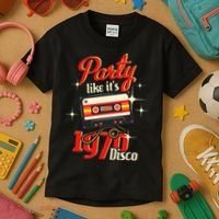 Party Like Its 1970 Disco 1970s Funky Party 70s Groove Kids T-Shirt thumb 3