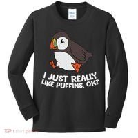 Puffin Lover I Just Really Like Puffins Ok Kids Long Sleeve Shirt thumb 0