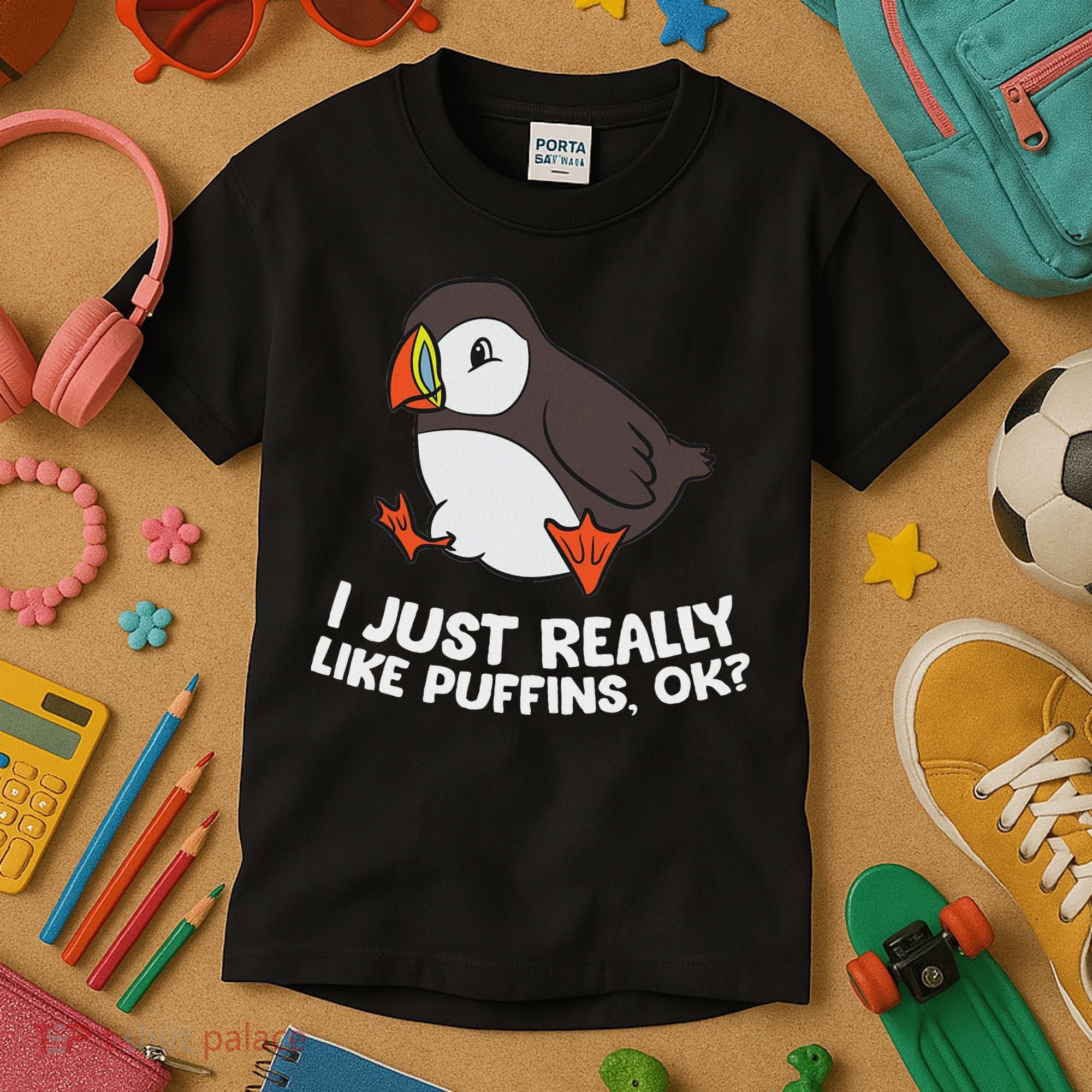 Puffin Lover I Just Really Like Puffins Ok Kids T-Shirt