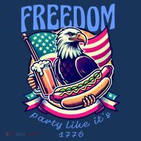 Party Like Its 1776 Patriotic Eagle Button thumb 1