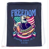 Party Like Its 1776 Patriotic Eagle Drawstring Bag thumb 0