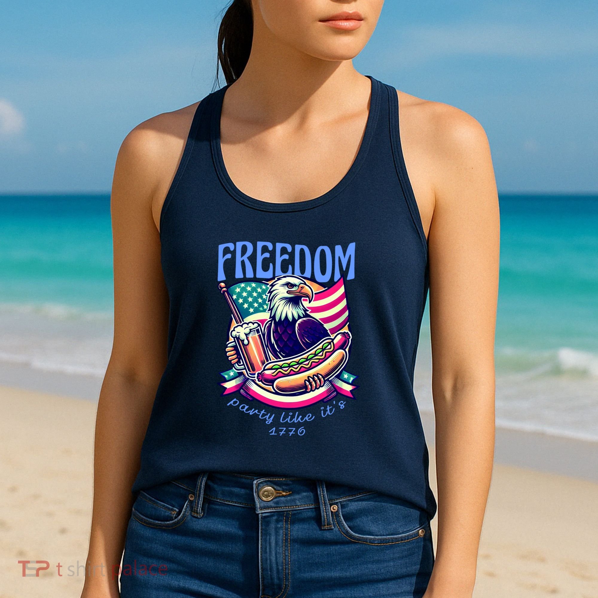 Party Like Its 1776 Patriotic Eagle Women's Tank Top